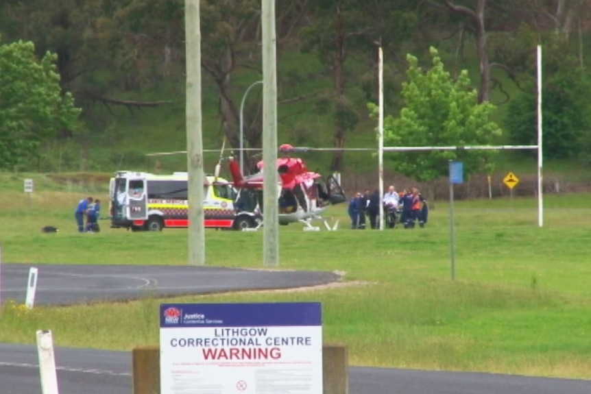 An inmate is in Westmead Hospital in a serious but stable condition after being stabbed at Lithgow Correctional Centre.