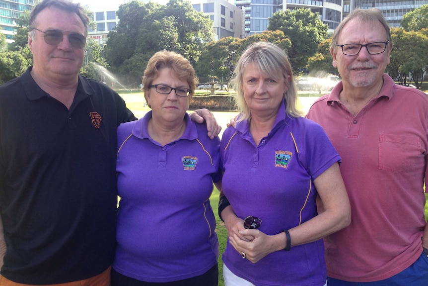 Wayne Carroll, Melita Gannon, Belinda Holt and Brian McCarthy are opposed to a plan for change at the Albert Park Golf Course.