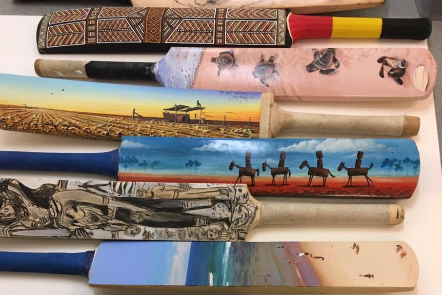 Painted cricket bats