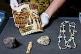 Egyptian antiquities on display.