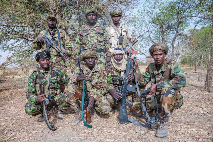 Anti-elephant-poacher rangers in Africa