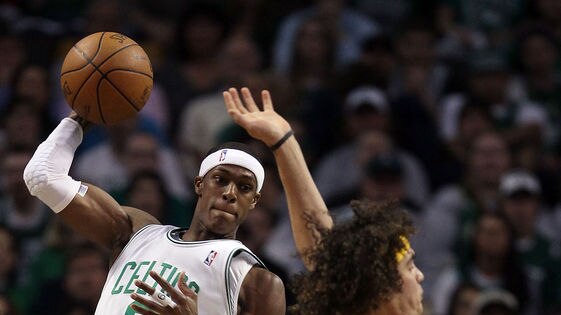 Floor general: Rondo ran the Celtics' attack superbly to clinch victory in game four.