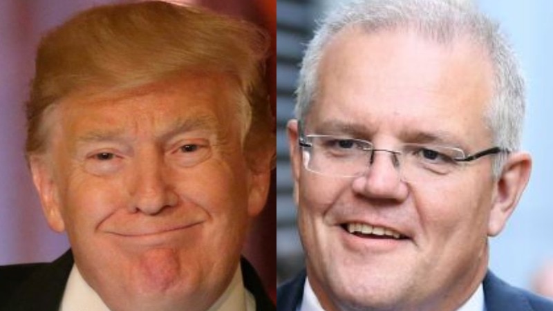 A composite photo of Donald Trump and Scott Morrison