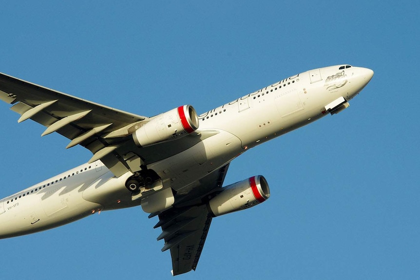 Virgin Australia aeroplane in the sky