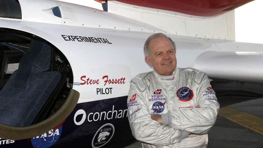 Steve Fossett, pictured with the GlobalFlyer