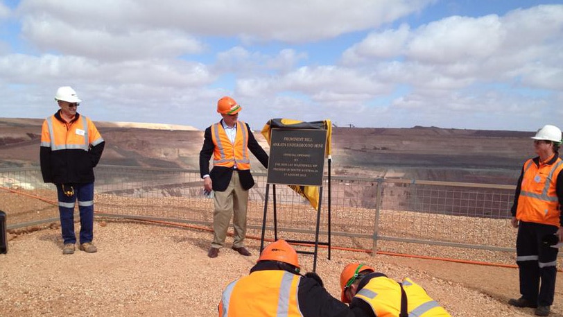 Official opening of $148m Prominent Hill shaft mine, 17 August 2012