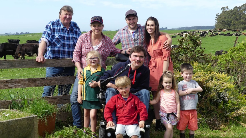 The Frankcombe family on their farm