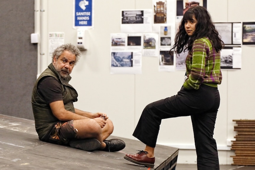 Wayne Blair and director Jessica Arthur in rehearsals