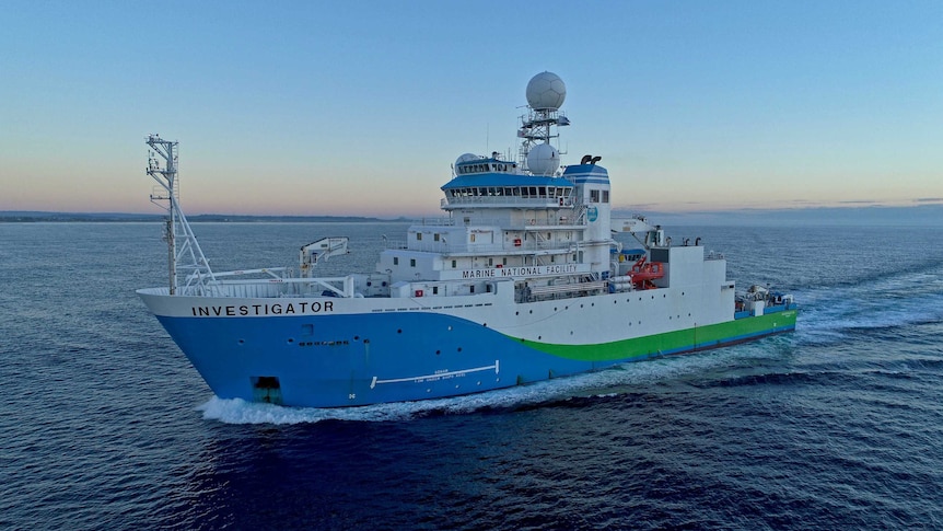 The CSIRO's research ship 'Investigator' on the ocean