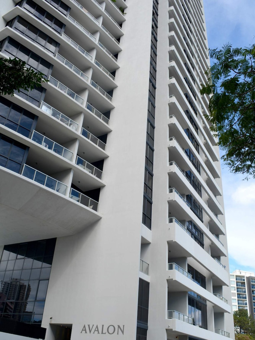 An external view of the Avalon apartments in Surfers Paradise.