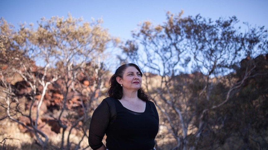 WA magistrate Sandra De Maio near Singing Rock, outside the remote community of Blackstone.