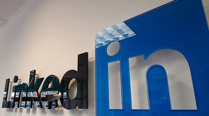 LinkedIn sign on wall