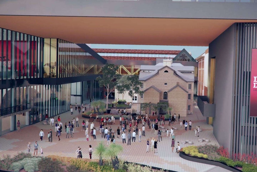 Animated artists impression of the new WA museum.