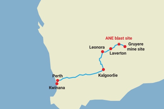 a map showing a travel route 