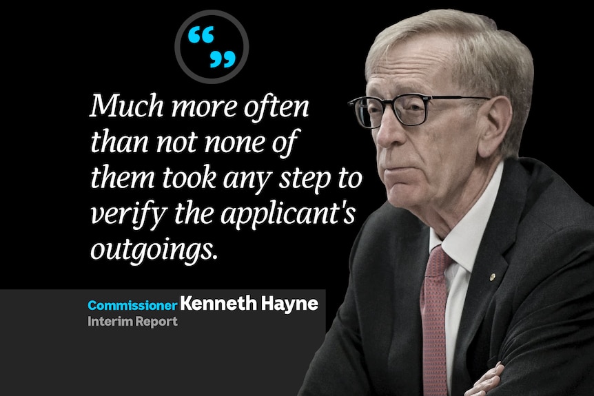 A photo of Kenneth Hayne on a black background with quote next to him