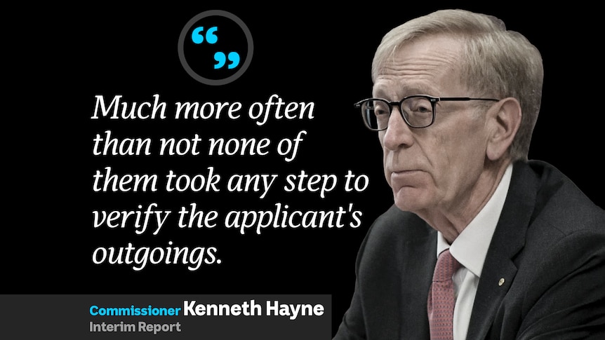 A photo of Kenneth Hayne on a black background with quote next to him