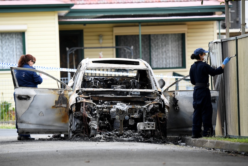 Burnt out car