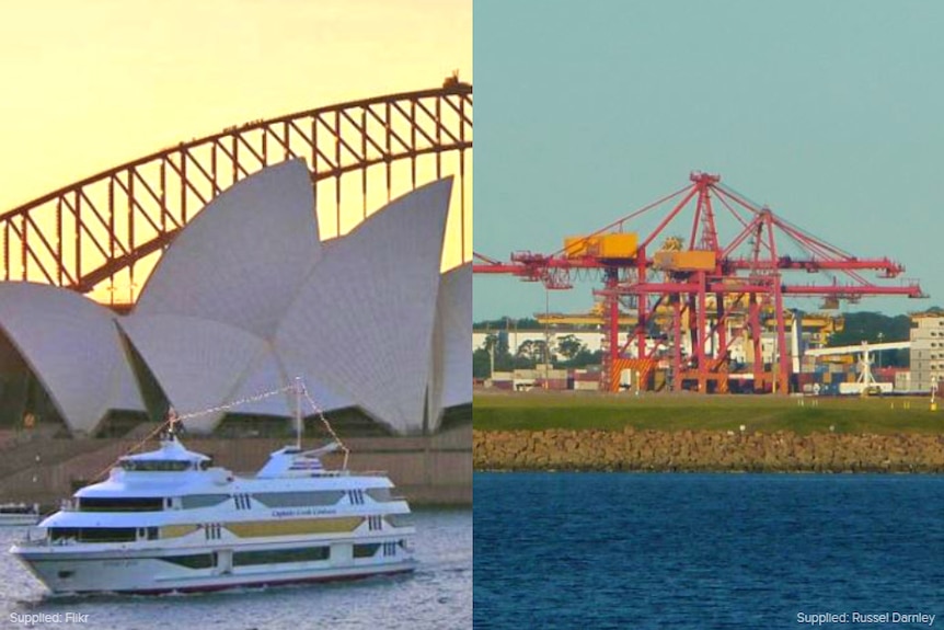 Harbour bridge and Opera House and Port Botany