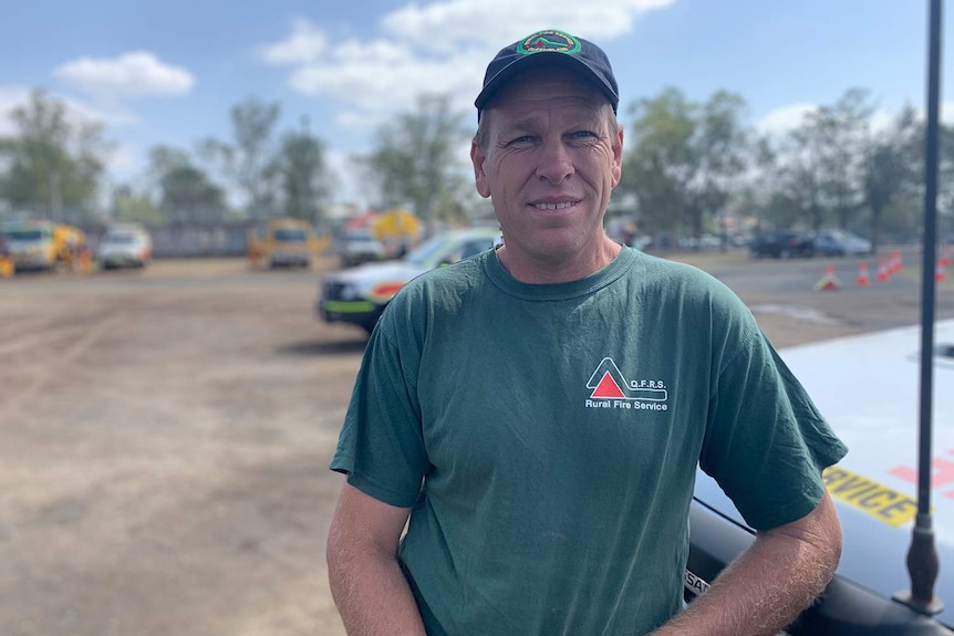 Volunteer firefighter Damon Rockliff from the Canungra Rural Fire Brigade.