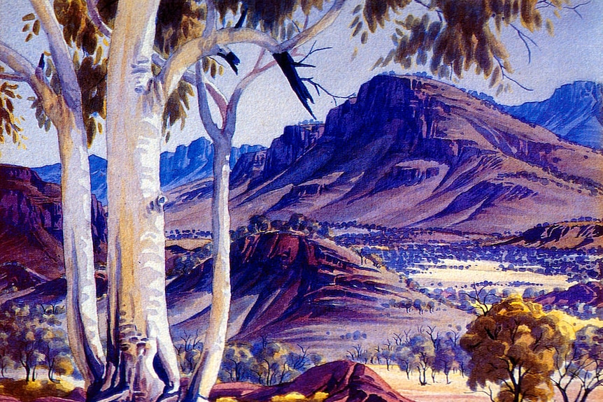 Albert Namatjira's painting Blue Haze over James Range