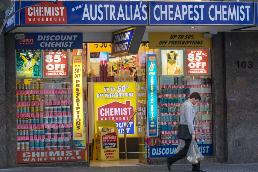 Chemist Warehouse pharmacy discount drugstore front entrance