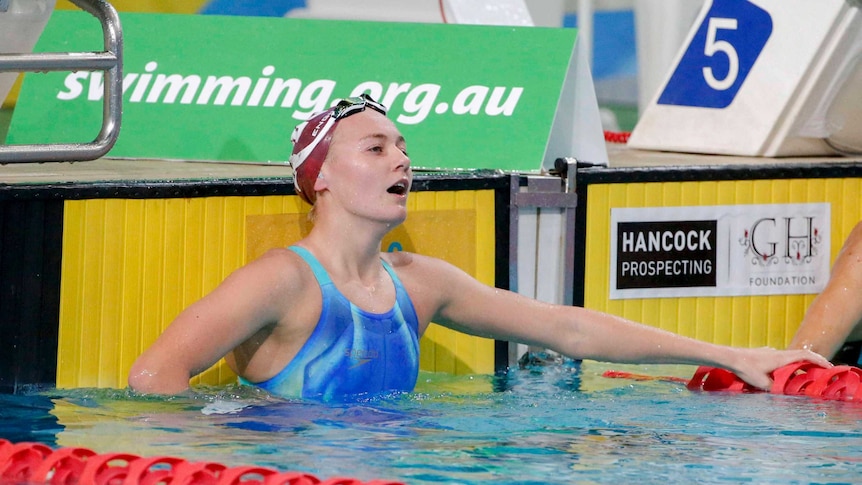 Ariarne Titmus after 400 metres women's freestyle
