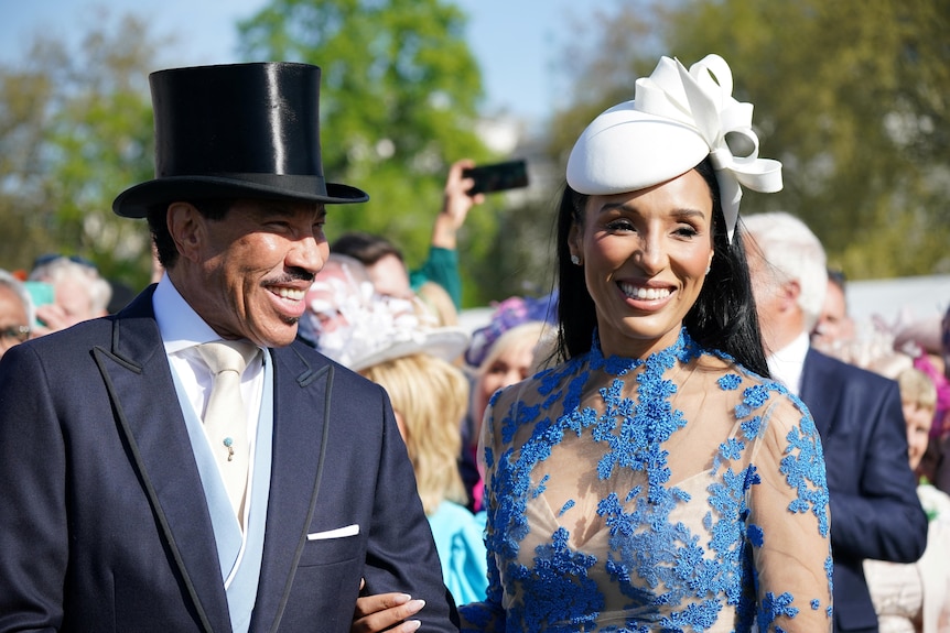 Lionel Richie attending the Royal garden party with girlfriend, Lisa Parigi.