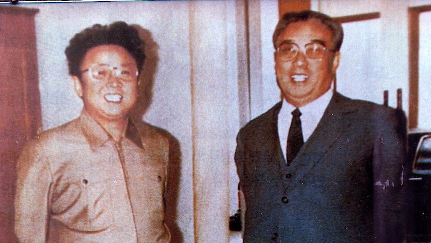 Kim Jong-il and Kim Il-sung