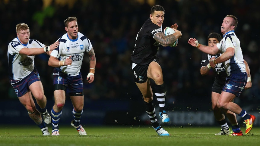 Sonny Bill Williams charges through Scot defence