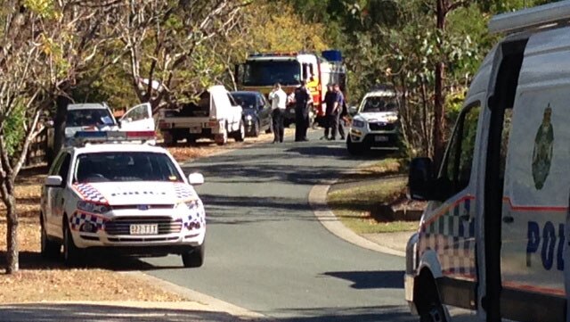 Police at the scene of the emergency situation in Pullenvale.