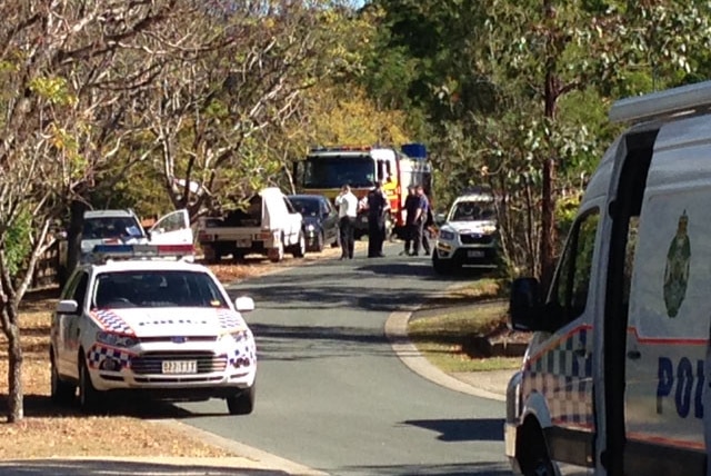 Police at the scene of the emergency situation in Pullenvale.