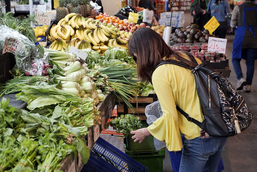 A shopper at an Adelaide fresh-food market