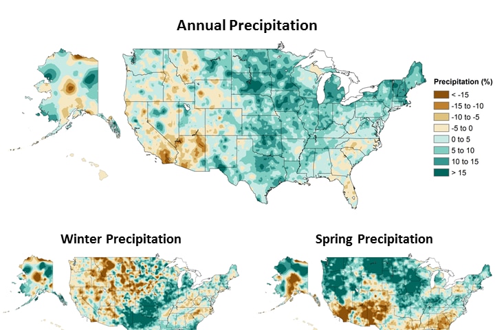 map showing the west of the United States is experiencing a drying trend