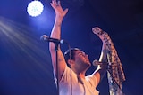 Australian singer Dan Sultan performs at Hobart's MONA FOMA festival.