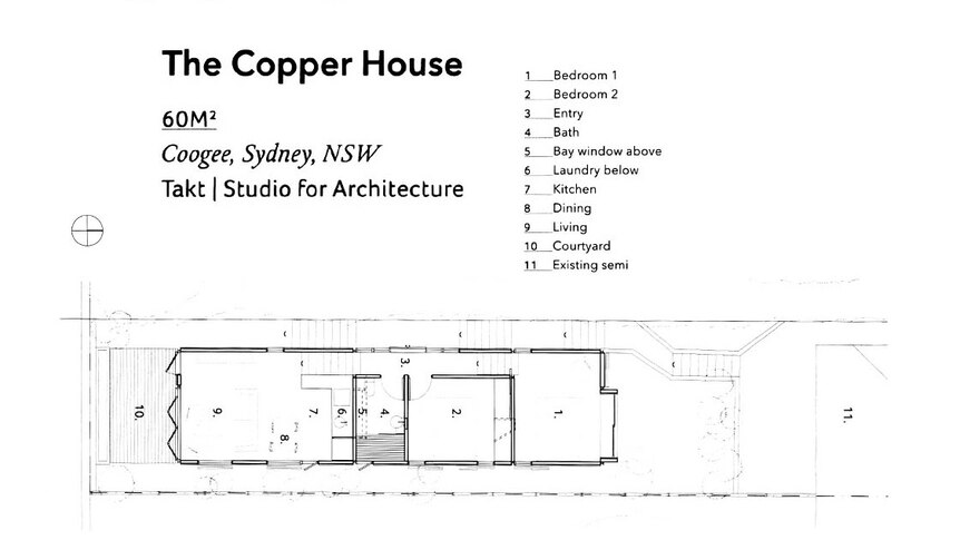 The floorplan for The Copper House in Sydney.