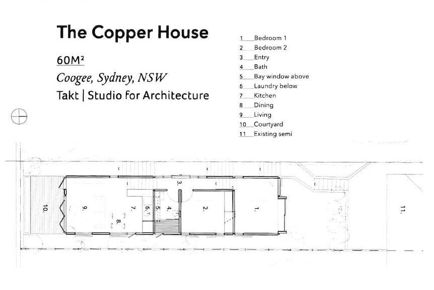 The floorplan for The Copper House in Sydney.