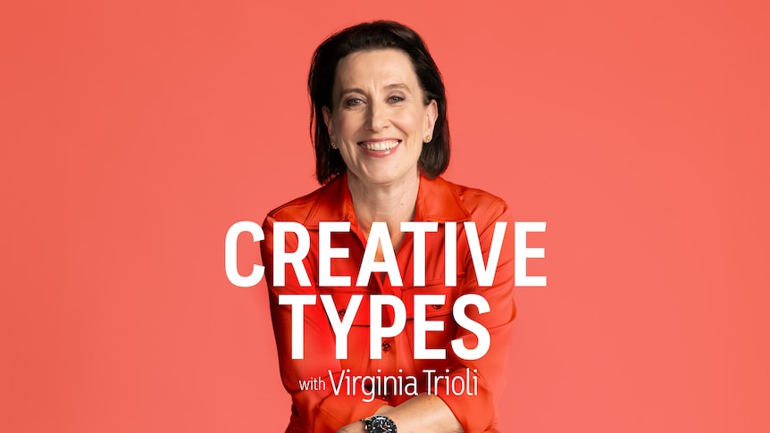 An orange promo image featuring Virginia Trioli, a woman in her 50s, smiling brightly, which reads: "Creative Types".