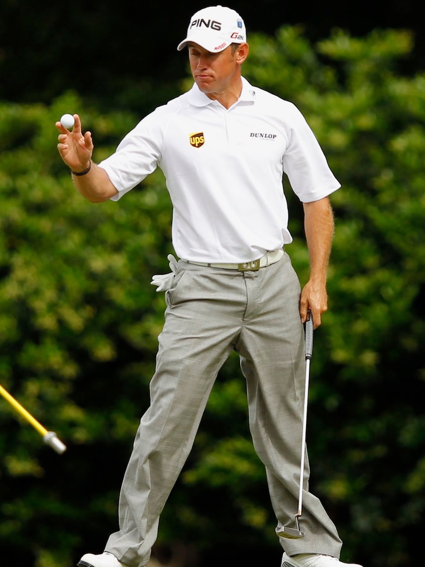 In control ... Lee Westwood is the early leader after the opening round at Augusta