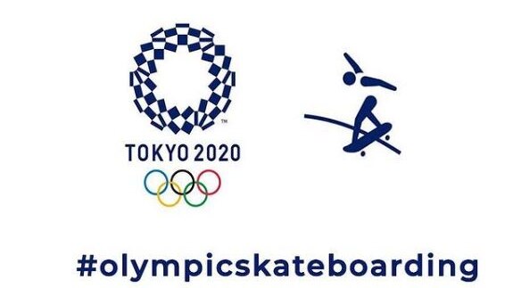 An image of the pictogram of skateboarding for the Tokyo Olympics