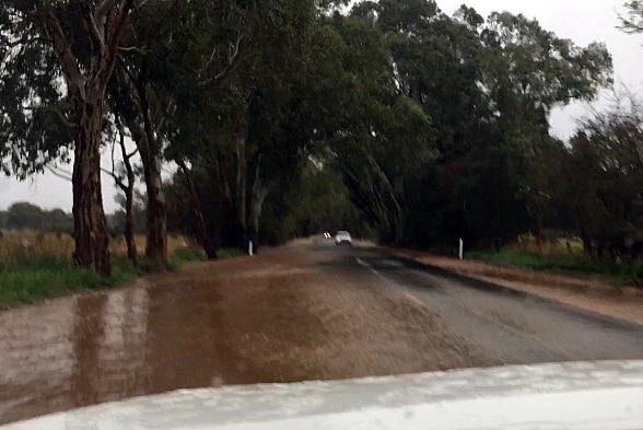 Water across the road at Kangarilla.