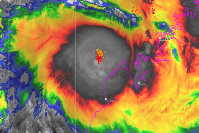 A wind map showing Tropical Cyclone Blake.