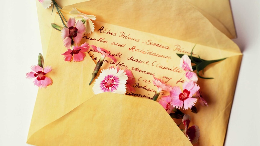 love letter with flowers