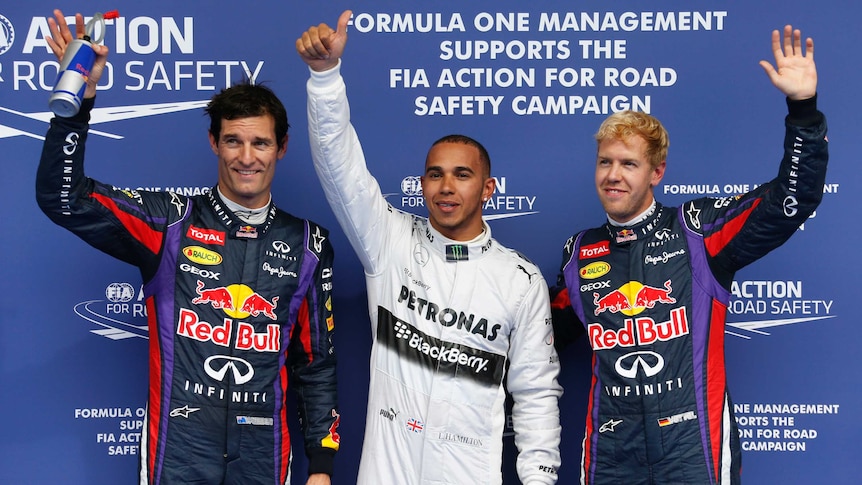 Hamilton, Vettel, Webber qualify fastest in Belgium