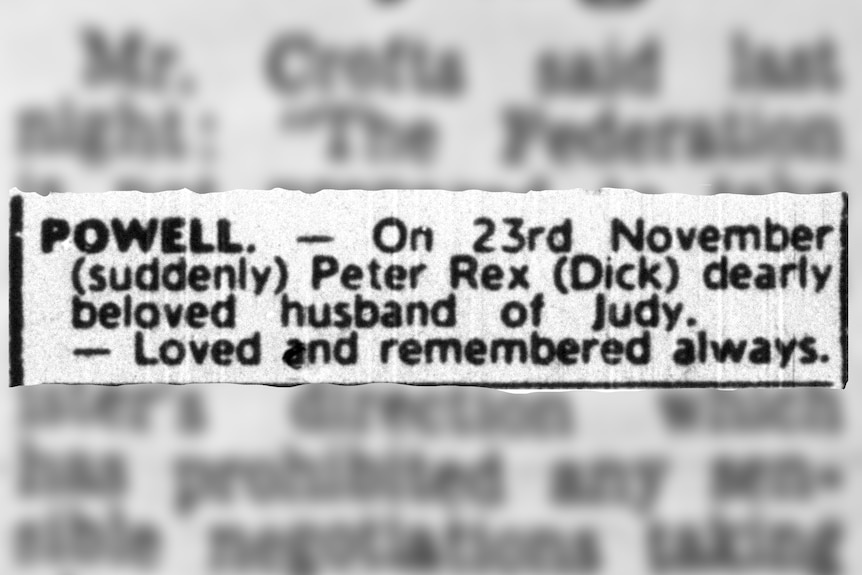 Newspaper death notice for Dick Powell.
