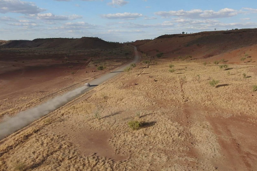 Police patrolling the Duncan Road, a main road into Halls Creek.