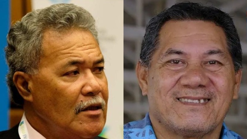 A composite image of Tuvalu's Prime Minsters Enele Sopoaga (left) and Kausea Natano (right).