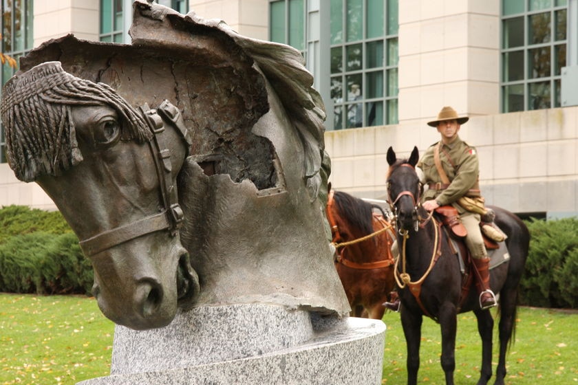 New sculpture at the Australian War Memorial in Canberra honouring animals in war