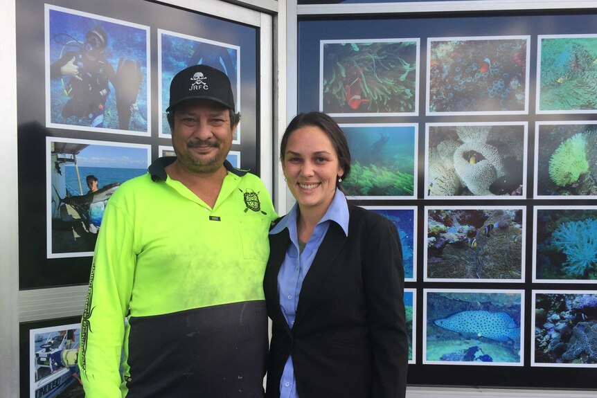 Jolly Rogers Fishing club president Neill Xxavier and CEO Steph Foote standing outside the club's new op shop