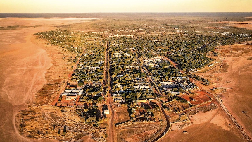 An aerial view of the Kimberley town of Derby.