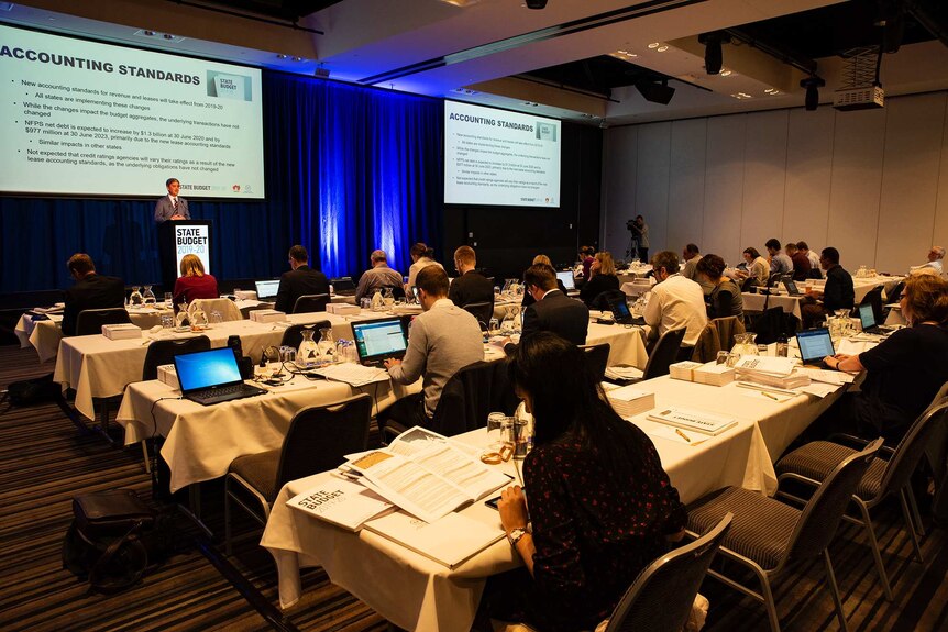 SA Treasurer Rob Lucas at the 2018-19 State Budget lock-up